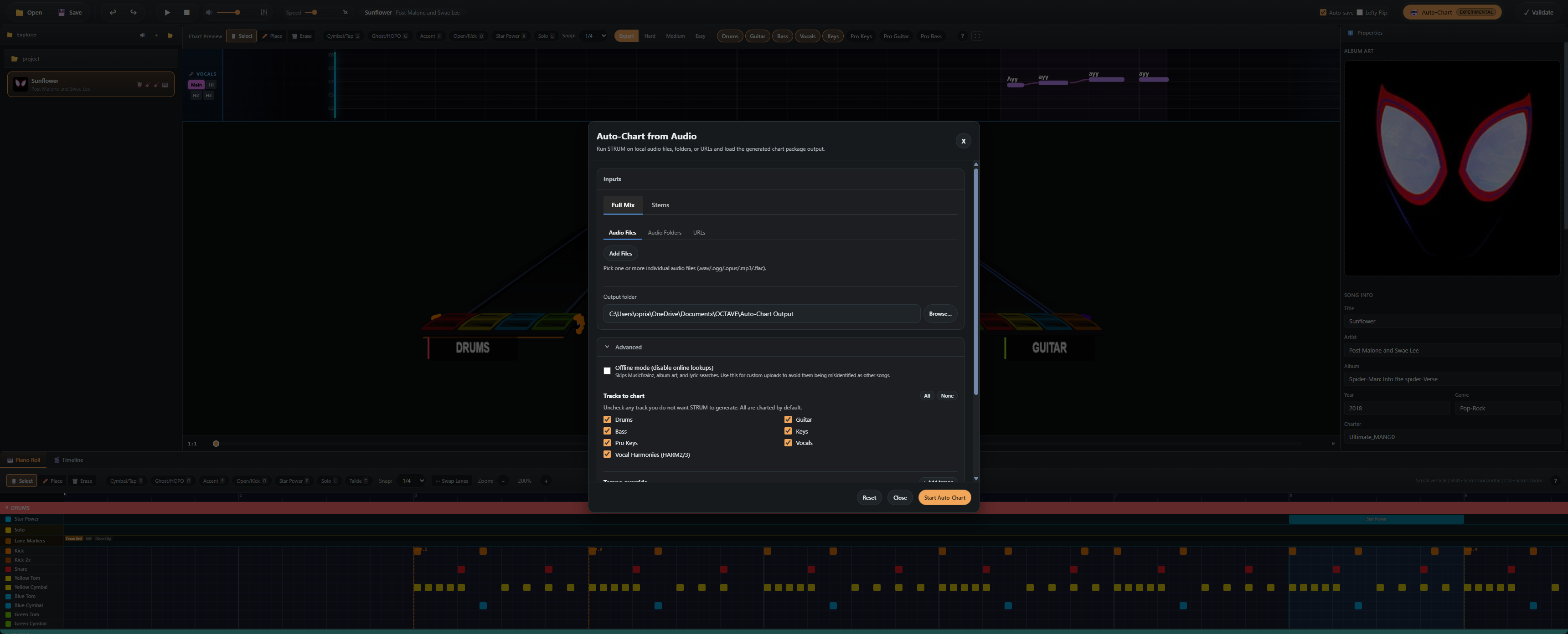 Auto-Chart Advanced section